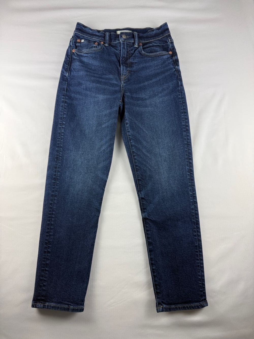 AE77 Mom Jeans High Rise Organic Cotton Straight Leg Women’s Size 2 Cropped